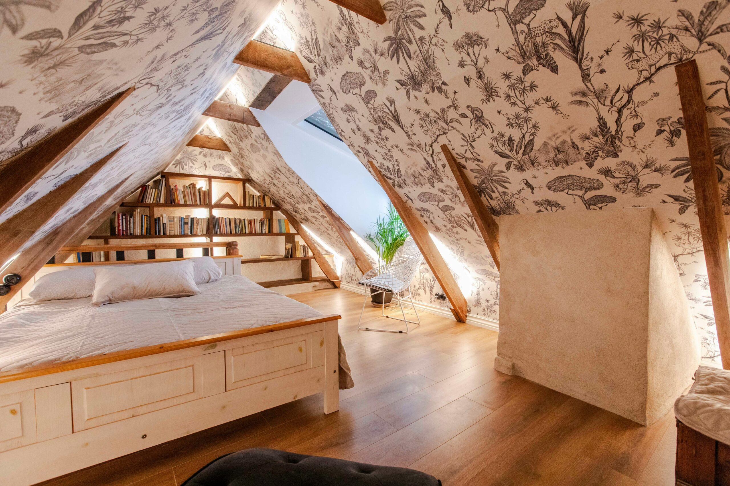 Bedroom showing clean under-bed storage potential for a clutter-free layout.